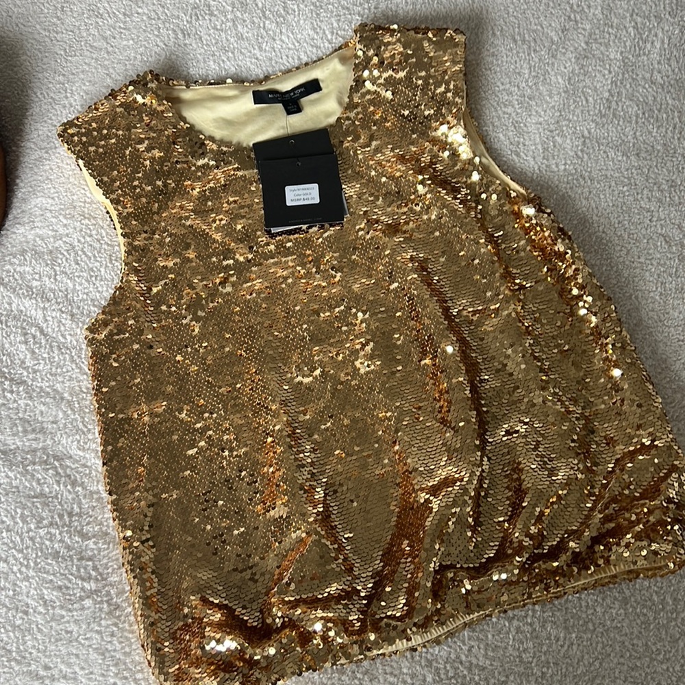 Women’s Gold Sequin Crop Top